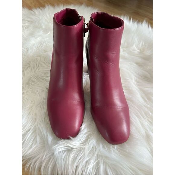 White House Black Market Sangria Heel BootSize 8M red chunky heels - Picture 8 of 8